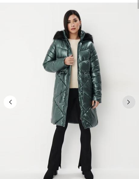 Metalická smaragdová zimná bunda, mohito,34