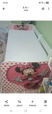 Postel minnie s matracom, suplikom, a zabranami, šírka (cm): 80,dĺžka (cm): 180