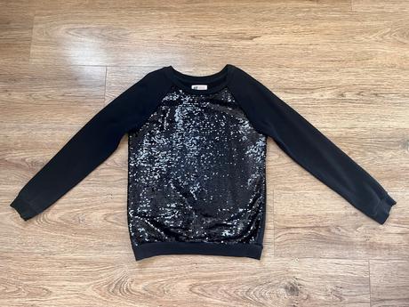 Mikina s flitrami, h&m,152