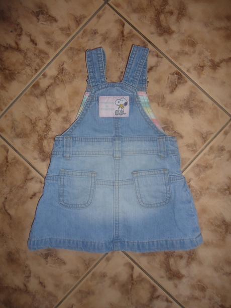 Trakova riflova sukna snoopy, velkost 2-4 mesiace, h&m,62