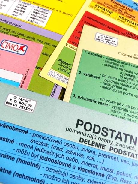 Slovenčina 11 ks obojsranné kartičky,