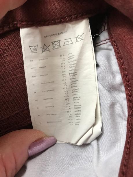 Elastické bordové nohavice, 34