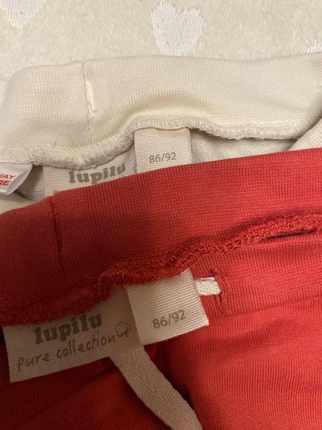 Tepláky 2 ks červené a kvietkované, lupilu,86