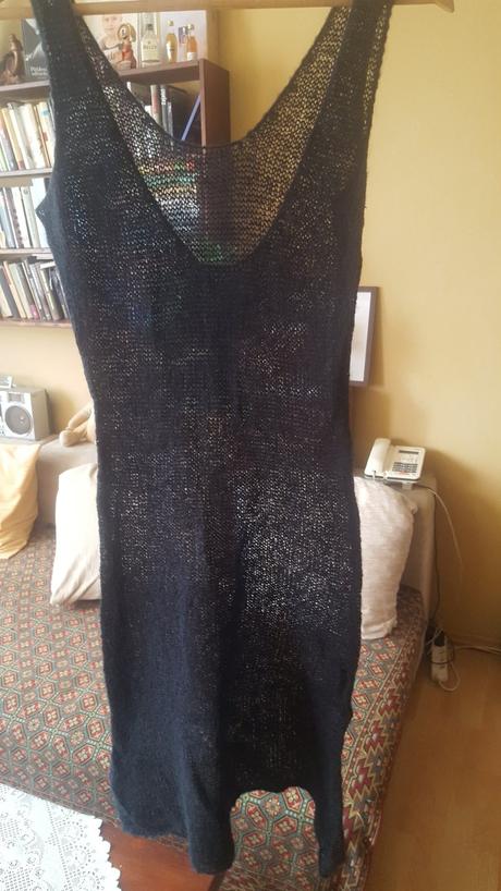 Predlzena pletena vesta, s