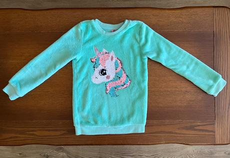 Teplá chlpatá mikina s jednorožcom premieňacím, kiki&koko,128