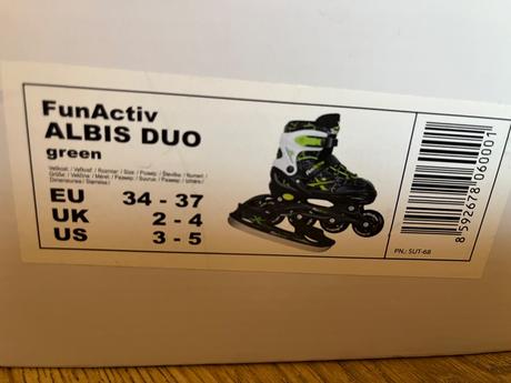 Detské korčule fun activ albis duo green (vel.34-3, 37