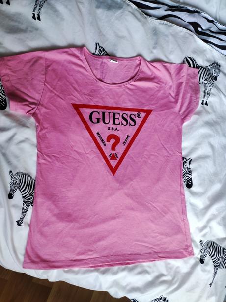 Ružové tričko m/l, guess,m