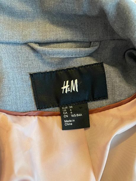 Šedé elegantné sako, h&m s, h&m,s
