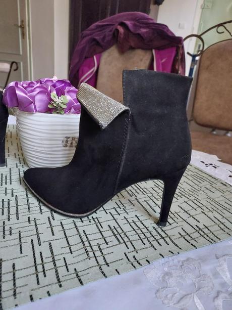 Čierne členkové čižmy tamaris na podpätku 36, tamaris,36