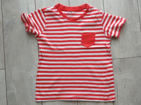 Červené pruhované tričko, h&m,86