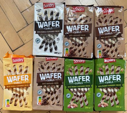 7x wafer curls lidl tyčinky,