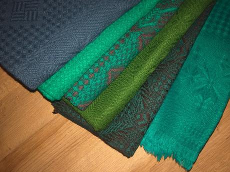 Zelené - staré retro šatky/chustky, 