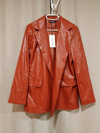 Kožené sako podšité, l, zn. styled in italy, nové, l / xl
