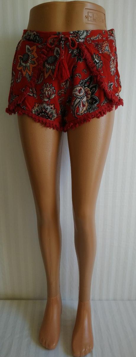 Dámske červené šortky, farebný vzor, river island, river island,xs