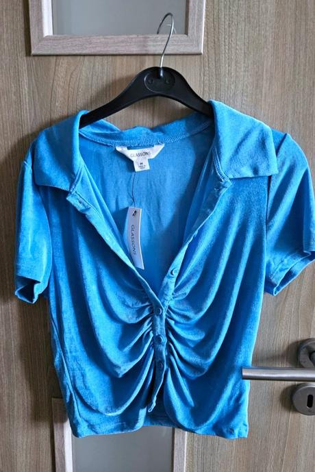 Modry top s golierom zn. glassons, velkost m, m