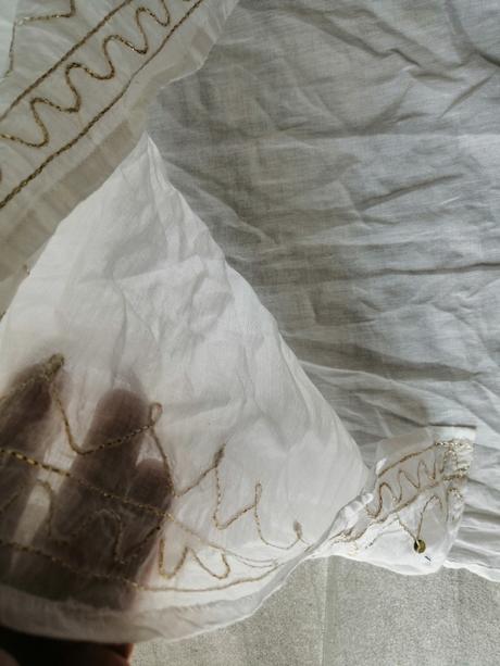 Ľahké bavlna šaty so zlatou výšivkou, vl, l