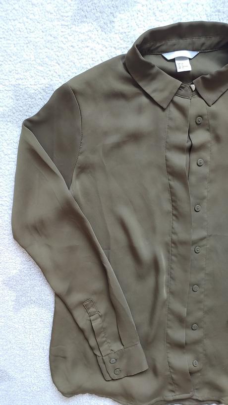 Elegantná olivová blúzka v. 34, h&m,34