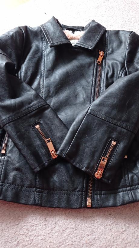 Dievčenský kožák zateplený, 116/122, top stav, 116