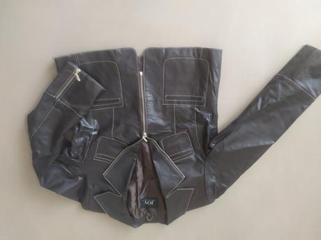 538 exlelentna kozena bunda hneda, m