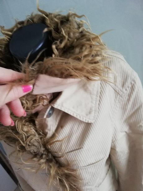 Béžový zimný kabát s odopínateľnou zimnou vložkou, l