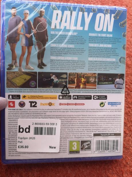 Topspin 2k25 hra na play station 5,