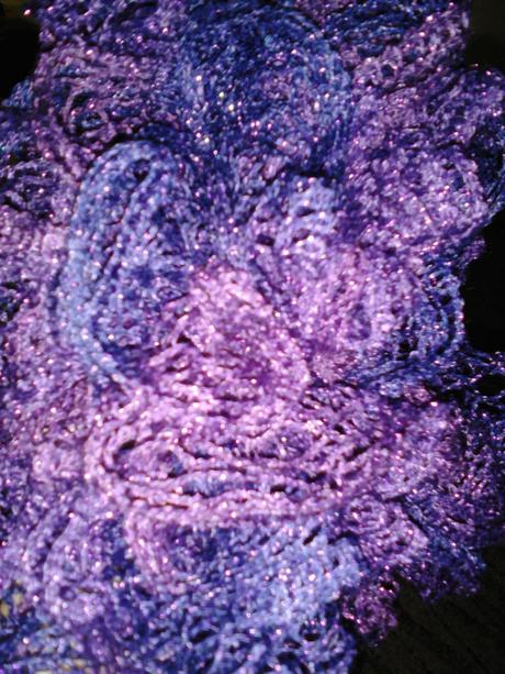 Šál fialový s trblietkami, m