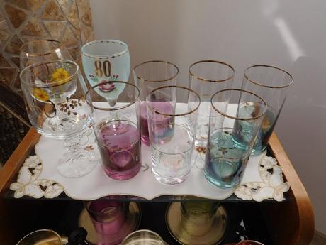 Jubilejné poháre borske sklo, farebné sklo poháre,