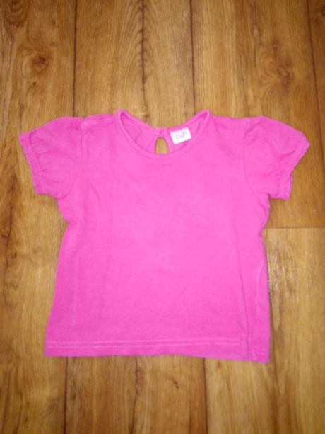 Ruzove bavlnene tričko f&f 9-12m top stav, f&f,80