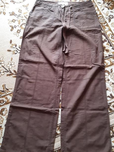 Hnedé ľanové nohavice, cherokee,36
