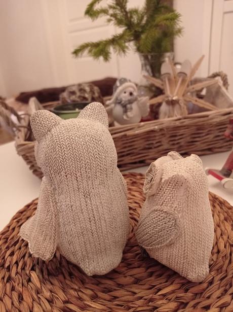 Prekrasne keramicke sovičky - sovy akoby pletene, 