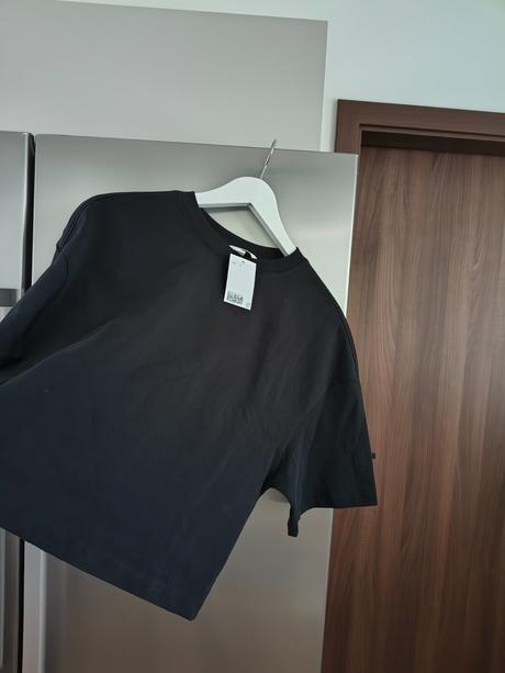 H&m krátke oversize bavlnené tričko, h&m,l / m / s
