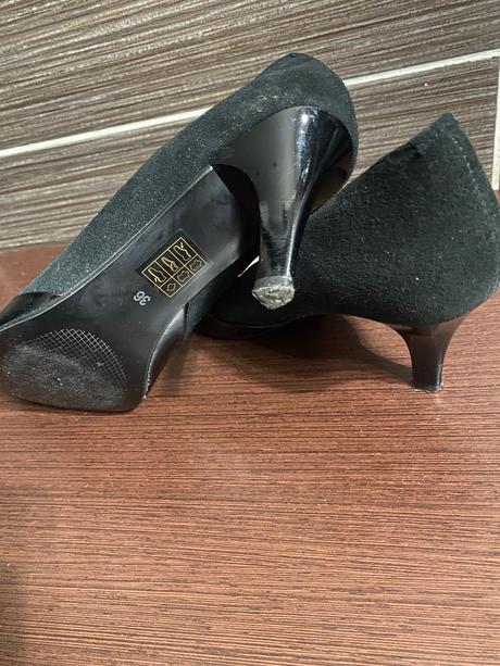 Čierne kožené lodičky, 36