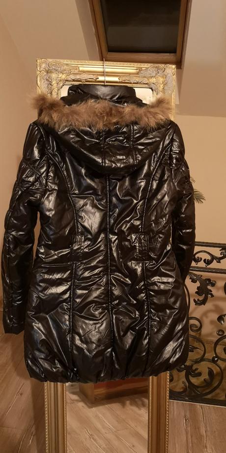 Lesklá čierna bunda, xs