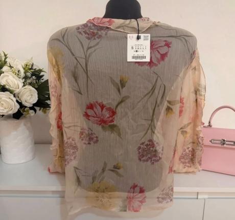 Zara luxusná romantická šifónová blúzka, zara,s