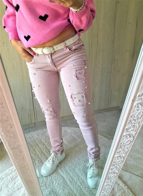 Ružové kamienkové rifle-m/l, m