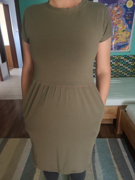 Krásne khaki dámske šaty, 38