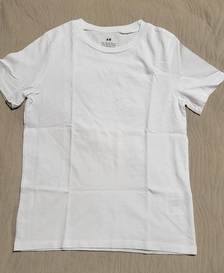 2ks biele tričko krátky rukáv velk  134/140, h&m,134