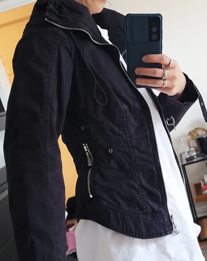 Štýlová bunda do pásu, xs