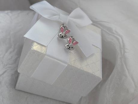 Strieborné náušnice zajačik, 