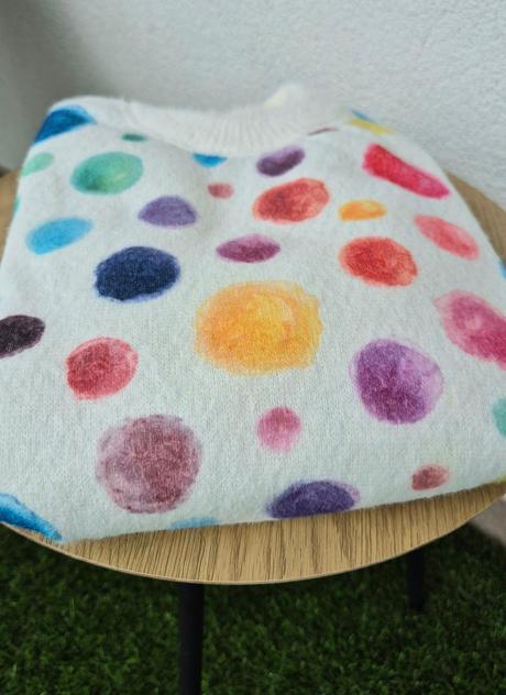 Bodkovany stylovy pulover 140/146, 140