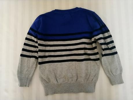 Chlapčenský modro sivo čierny pulóver, rebel, rebel,104