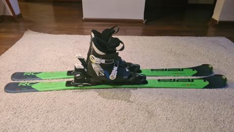 Lyze s lyziarkami, prilba, elan,130-139 cm