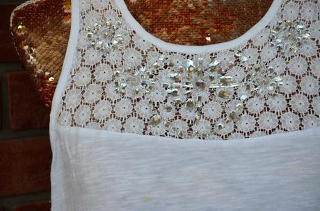 Voľný top s kamienkami-l, l