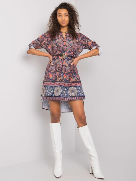 Vzorované šaty s opaskom moara 03, 