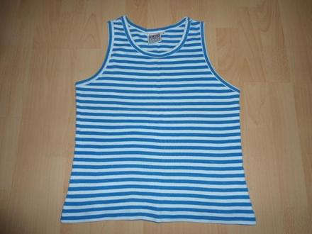 Damske tricko bielo-modry pasik, s