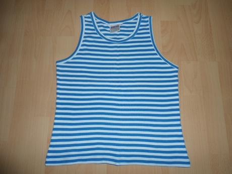 Damske tricko bielo-modry pasik, s