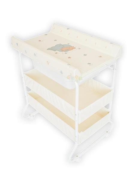 Prebaľovací stôl s vaničkou slon béžový,