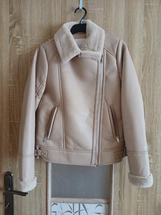 Bunda s kožušinovým golierom,veľ.32, mohito,32