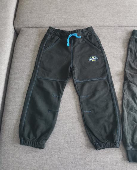 Čierne tepláky 104 3ks, h&m,104