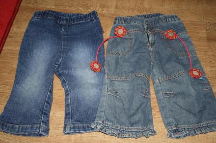 Zateplene riflove nohavice, h&m,80